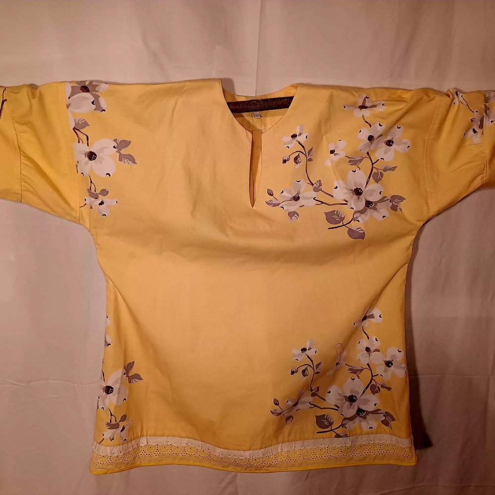 Upcycled Yellow Floral Tunic